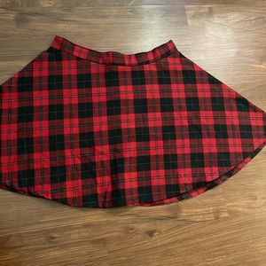 Woman’s plaid mini skirt